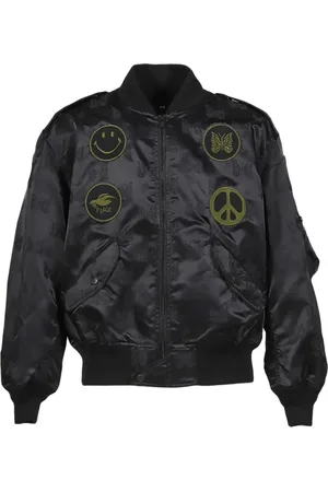 Pins & Needles Homme, Vestes, Noir, Taille: L Veste noire à col baseball à fermeture éclair