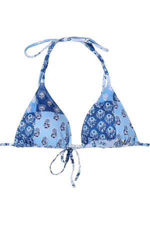 MC2 SAINT BARTH Femme, Maillots de bain, Bleu, Taille: 40 FR Haut de Bikini Triangle Patchwork Bleu