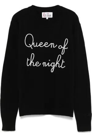 MC2 SAINT BARTH Femme, Pulls, Noir, Taille: 42 FR Pull en cachemire brodé