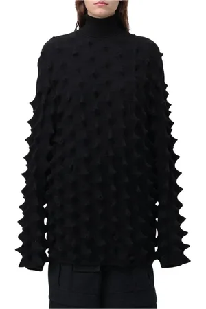AMBUSH Femme, Pulls, Noir, Taille: 38 FR Pull Noir en Tricot Texturé