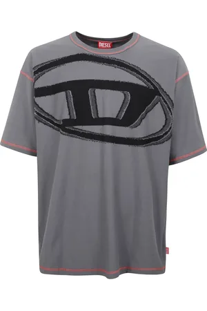 Diesel Homme, Tops, Gris, Taille: S T-shirt col rond avec logo stylisé