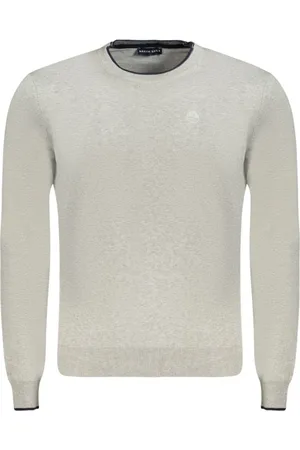 North Sails Homme, Pulls, Gris, Taille: M Pull en Coton Gris à Col Rond