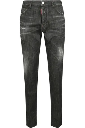 Dsquared2 Homme, Jeans, Noir, Taille: S Jean en denim avec fermeture boutonnée et patch logo en cuir