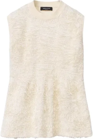 Fabiana Filippi Femme, Pulls, Blanc, Taille: 36 FR Haut élégant sans manches en tricot