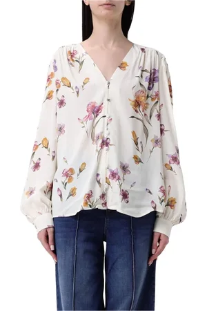 Twin-Set Femme, Blouses et Chemises, Blanc, Taille: 36 FR Chemisier Floral Élégant
