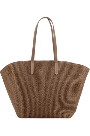 Brunello Cucinelli Femme, Sacs, Brun, Taille: ONE Size Sac à bandoulière en rafia tressée avec détail Monili