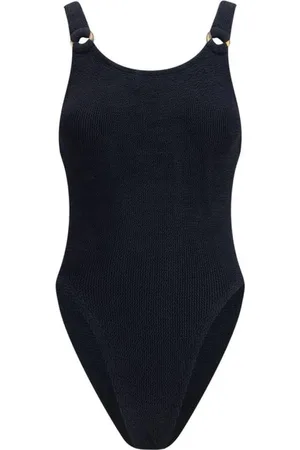 Hunza G Femme, Maillots de bain, Noir, Taille: ONE Size Maillot de bain avec anneau en écaille et décolleté en V