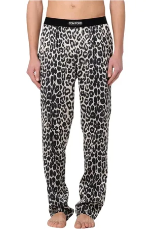 Tom Ford Homme, Vêtements de nuit et de détente, Multicolore, Taille: S Pyjama de luxe en soie à imprimé léopard