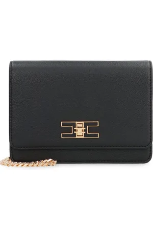 Elisabetta Franchi Femme, Sacs, Noir, Taille: ONE Size Sac bandoulière chic avec fermoir tournant