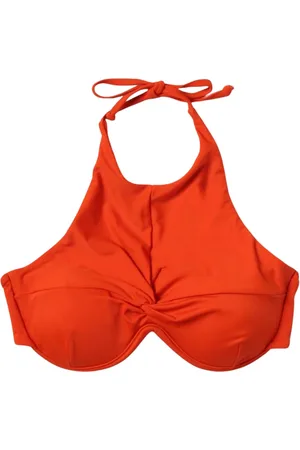 Andrea Iyamah Femme, Maillots de bain, Rouge, Taille: 36 FR Maillot de Bain Rouge Col Halter Détail froncé