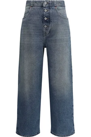 Maison Margiela Femme, Jeans, Bleu, Taille: W25 Jean Taille Haute Coupe Courte