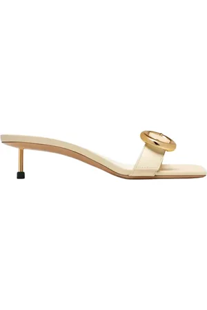Jacquemus Femme, Chaussures, , Taille: 37 EU Sandales à talons crème avec bout carré