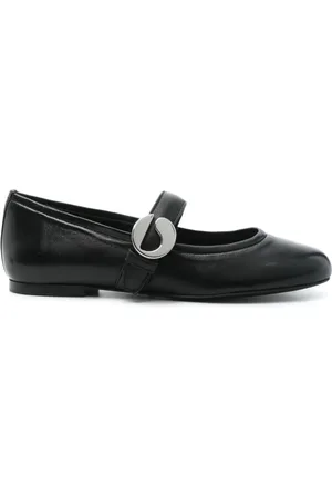 COPERNI Femme, Chaussures, Noir, Taille: 39 EU Chaussures Plates en Cuir avec Boucle et Logo Noir