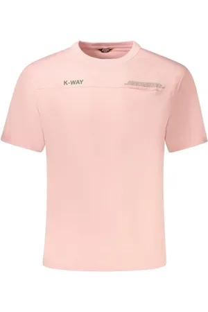 K-Way Homme, Tops, Rose, Taille: S T-shirt Rose Col Rond en Coton