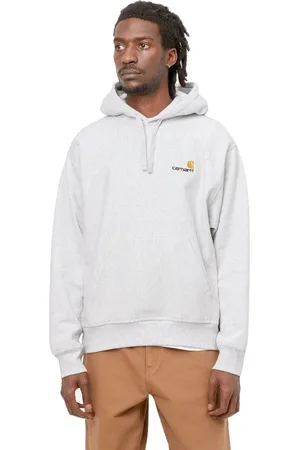 Carhartt Homme, Sweatshirts et sweats à capuche, Gris, Taille: L Sweat à capuche American Script en Ash Heather