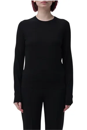 THEORY Femme, Pulls, Noir, Taille: 42 FR Pull col rond en laine noire
