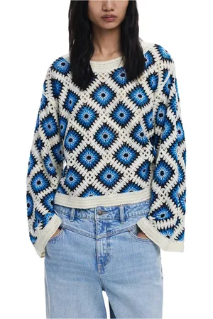 Desigual Femme, Pulls, Bleu, Taille: 42 FR Pull élégant pour femme pour toutes occasions