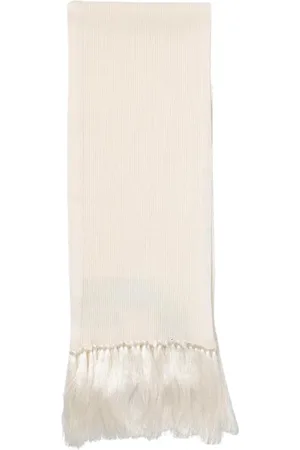 Tom Ford Homme, Accessoires, Blanc, Taille: ONE Size Écharpe de luxe à franges côtelées
