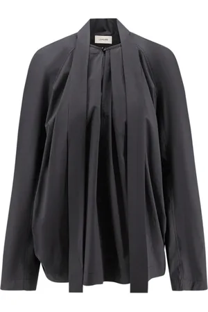 LEMAIRE Femme, Blouses et Chemises, Noir, Taille: 36 FR Chemise Marron Manche Raglan Coton Détail