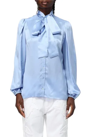 Dolce & Gabbana Femme, Blouses et Chemises, Violet, Taille: 36 FR Chemise Élégante en Soie à Imprimé Floral