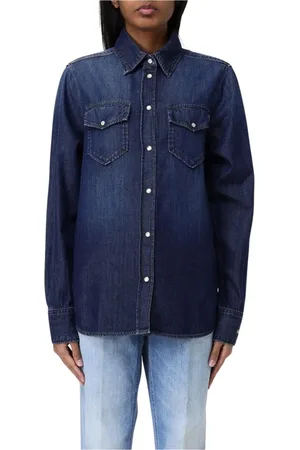 Liu Jo Femme, Blouses et Chemises, Bleu, Taille: 42 FR Chemise Élégante Bleue à Boutons