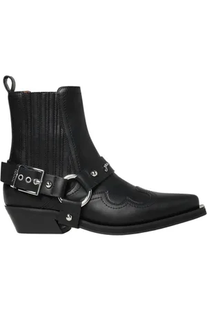 Ganni Femme, Chaussures, Noir, Taille: 37 EU Bottes Cheville Style Western