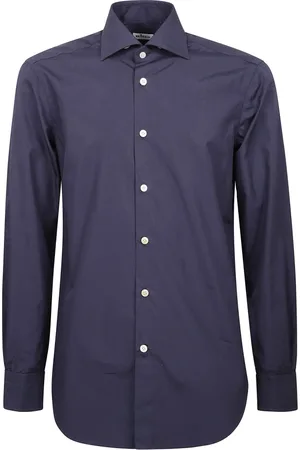 Kiton Homme, Chemises, Violet, Taille: 3XL Chemise Regular Fit Col Français