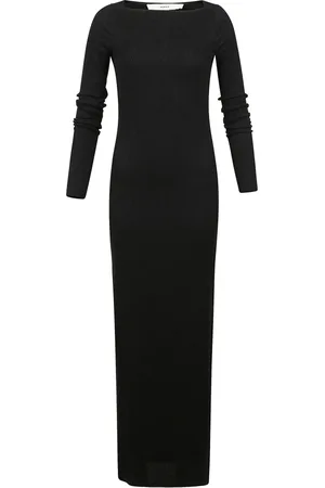REMAIN Birger Christensen Femme, Robes, Noir, Taille: 42 FR Robe longue à encolure bateau et ourlet droit