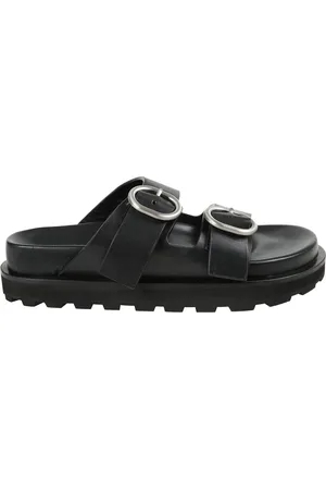 Jil Sander Femme, Chaussures, Noir, Taille: 38 EU Sandales basses à boucle avec semelle surélevée