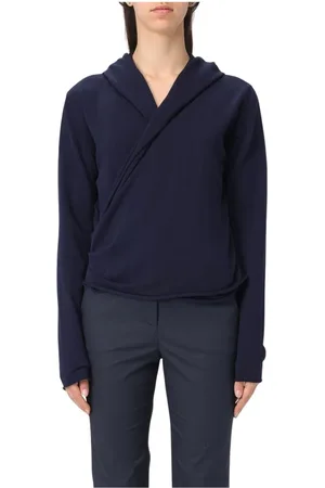 add Femme, Sweatshirts et sweats à capuche, Bleu, Taille: 38 FR Pull à Capuche en Laine Mérinos Orange