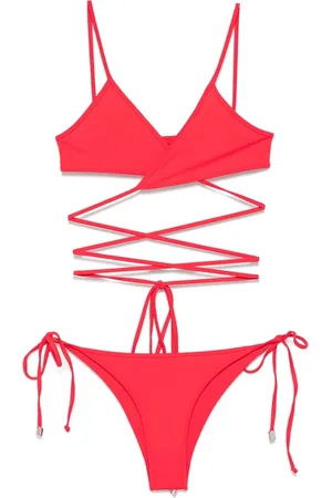 The Attico Femme, Maillots de bain, Rouge, Taille: 40 FR Maillot de Bain Rose Bretelles Spaghetti