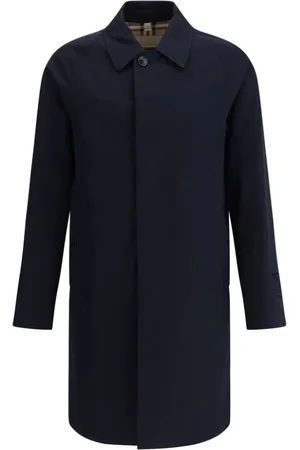 Burberry Homme, Manteaux, Bleu, Taille: M Manteau Classique en Coton avec Doublure à Carreaux