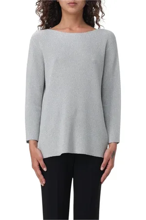 Fabiana Filippi Femme, Pulls, Gris, Taille: 40 FR Elegant Boat Neck Sweater