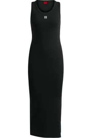 HUGO BOSS Femme, Robes, Noir, Taille: 38 FR Élégant Portefeuille en Cuir Noir