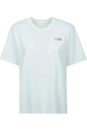Maison Margiela Femme, Tops, Blanc, Taille: 38 FR T-shirt col rond motif numéros