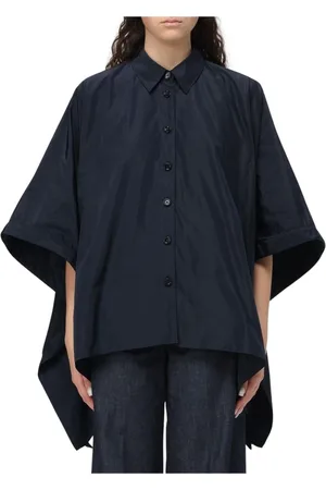 Aspesi Femme, Blouses et Chemises, Noir, Taille: 38 FR Chemise noire à manches courtes, style polyvalent