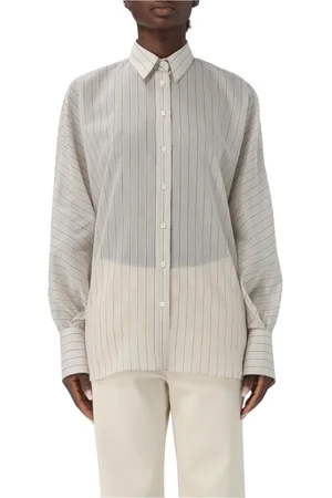 Brunello Cucinelli Femme, Blouses et Chemises, , Taille: 38 FR Chemise Élégante en Soie Rayée