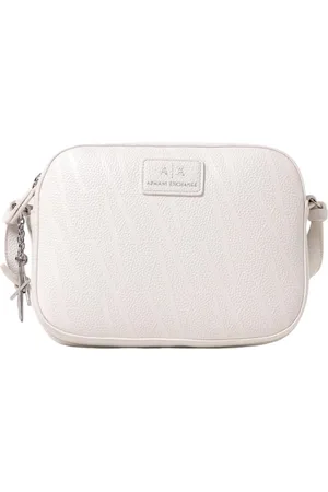 Armani Exchange Femme, Sacs, Blanc, Taille: ONE Size Sac Bandoulière Mini Noir Gaufré