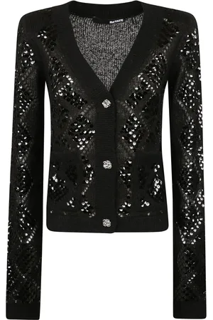 ROTATE Femme, Pulls, Noir, Taille: 42 FR Gilet à sequins noir