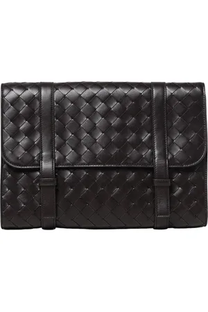 Bottega Veneta Homme, Sacs, Noir, Taille: ONE Size Pochette en Cuir Élégante