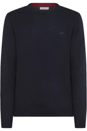 sun68 Homme, Pulls, Bleu, Taille: S Couleur Unie Style Rond