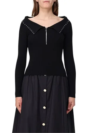 Liu Jo Femme, Pulls, Noir, Taille: 40 FR Élégant Pull en Tricot Noir