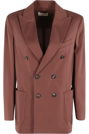 Circolo Femme, Vestes, Brun, Taille: 36 FR Blazer Double-Breasted Marron Rougeâtre
