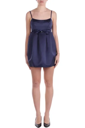 Elisabetta Franchi Femme, Robes, Bleu, Taille: 38 FR Robe Bleue avec Fermeture Éclair Arrière