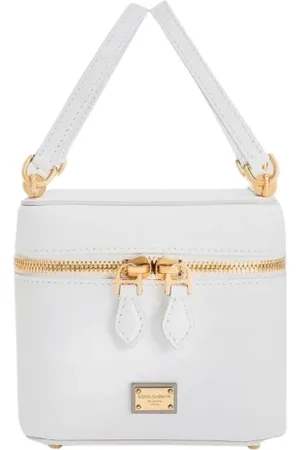 Dolce & Gabbana Femme, Sacs, Blanc, Taille: ONE Size Pochette à Fermeture Éclair Noire