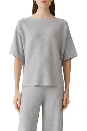 Fabiana Filippi Femme, Pulls, Gris, Taille: 38 FR Ensemble Col Bateau Manches Courtes