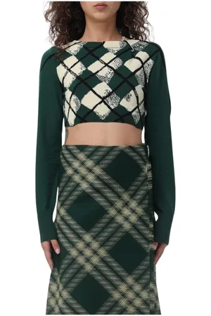 Burberry Femme, Pulls, Vert, Taille: 40 FR Pull-over en Tricot Vert