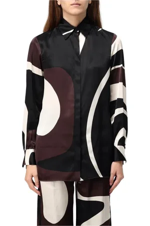 Kiton Femme, Blouses et Chemises, Multicolore, Taille: 40 FR Chemisier de Soie Abstrait de Luxe