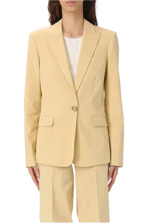 Pinko Femme, Vestes, Jaune, Taille: 44 FR Veste Équilibrée Modèle Art.