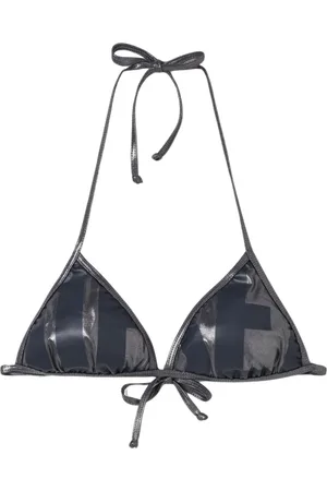 Diesel Femme, Maillots de bain, Noir, Taille: 36 FR Haut de Bikini Triangle Métallique Noir